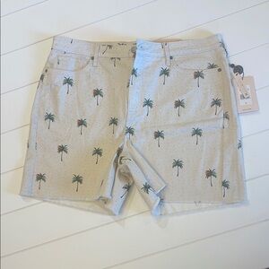 NWT NYDJ High Rise Palm Tree Jean Shorts! 16